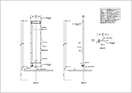 懸垂幕装置手動自立Ｔ字型ワイヤー式参考図面